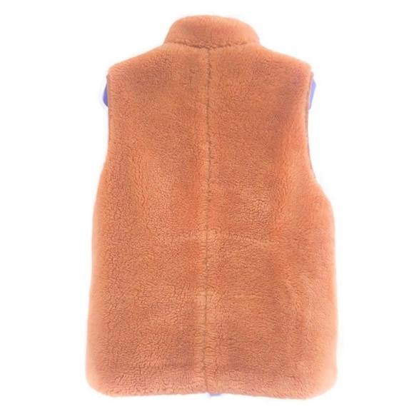 J Crew Vest Thick Plush Fleece Excursion Full Zipper Golden Hickory M 8 10 - Picture 5 of 8